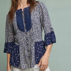 Anthropologie Maeve Petite Floral Blouse